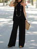 Halter Top and Wide Leg Pants Matching Set  Style Ratio