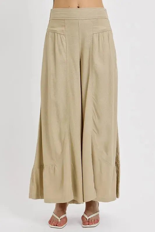 RISEN Shirring Detail Wide Leg Pants  Style Ratio
