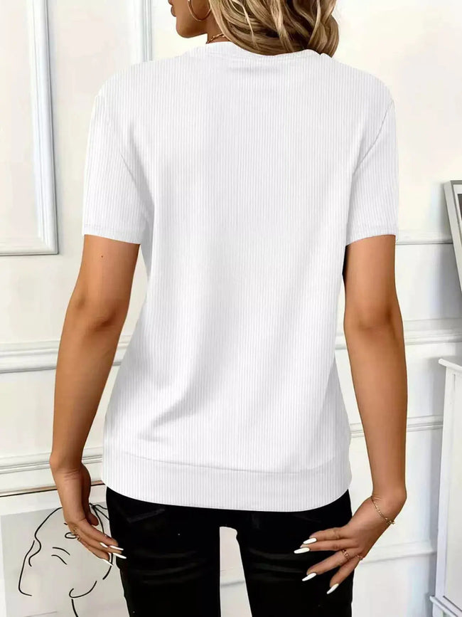 Half Zip Short Sleeve Top  Style Ratio