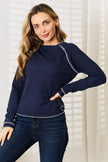 Basic Bae Long Raglan Sleeve Round Neck Sweatshirt  Style Ratio