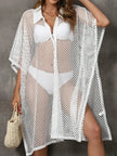 Sheer Mesh Button Up Cover Up  Style Ratio