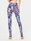 Printed Wide Waistband Active Leggings with Stirrups  Style Ratio