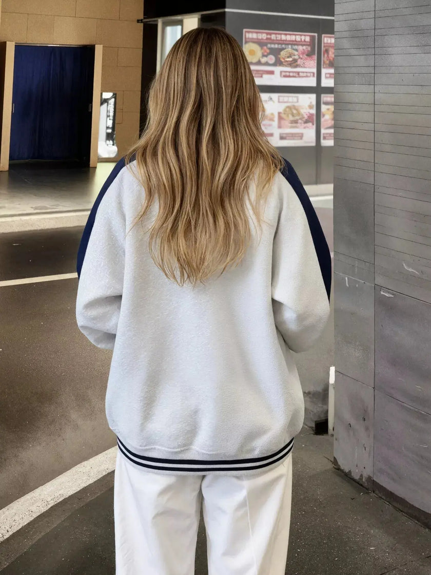 Zip Up Color Block Jacket  Style Ratio