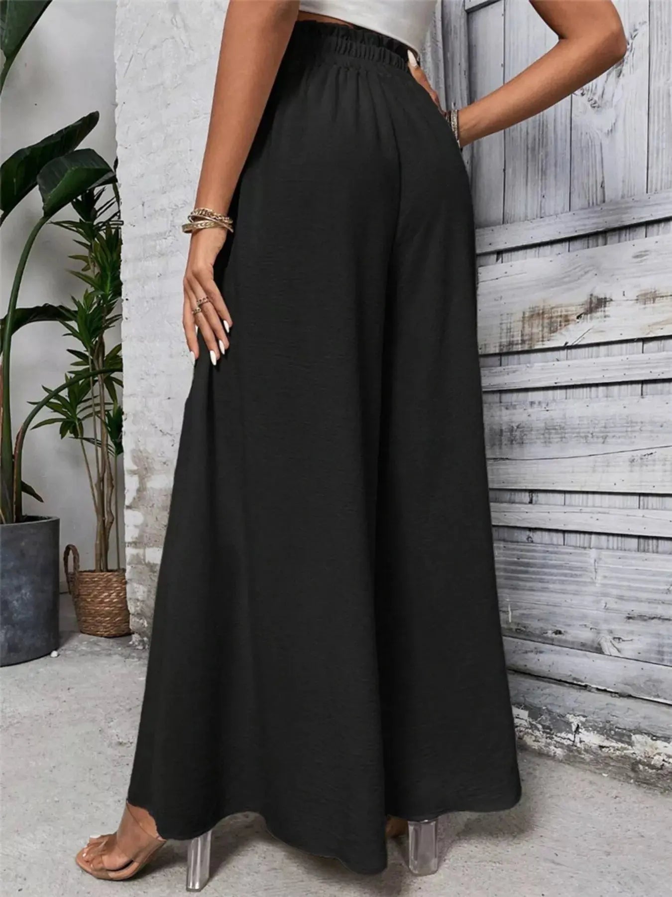 Frill Wide Leg Pants  Style Ratio