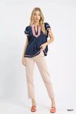 Umgee Linen Ruffle Sleeve Top  Style Ratio