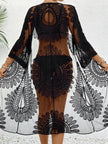 Lace Open Front Longline Cover-Up  Style Ratio