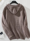 Cable Knit Open Front Hooded Cardigan  Style Ratio
