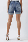 RISEN Full Size Distressed Rolled Denim Shorts with Pockets  Style Ratio