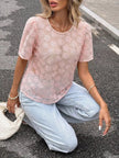 Floral Embroidered Pearl Trim Blouse  Style Ratio