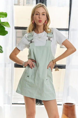 Adora Adjustable Wide Strap Square Neck Overall Dress Trendsi