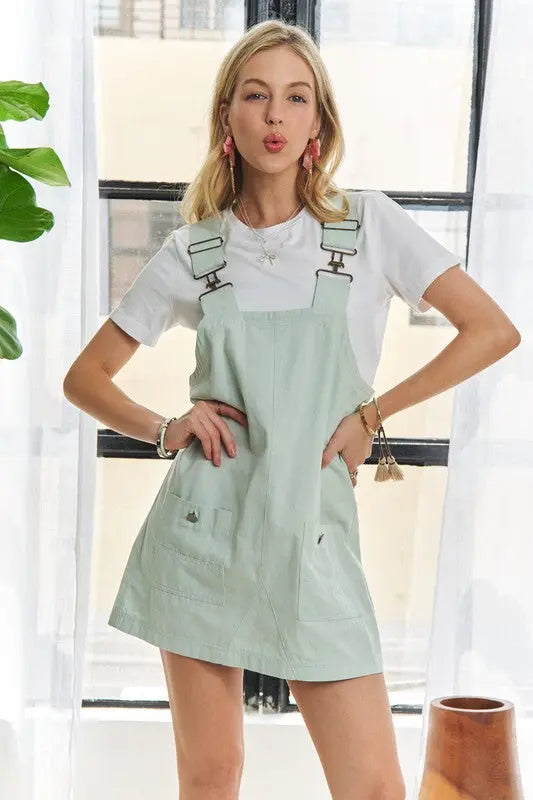 Adora Adjustable Wide Strap Square Neck Overall Dress Trendsi