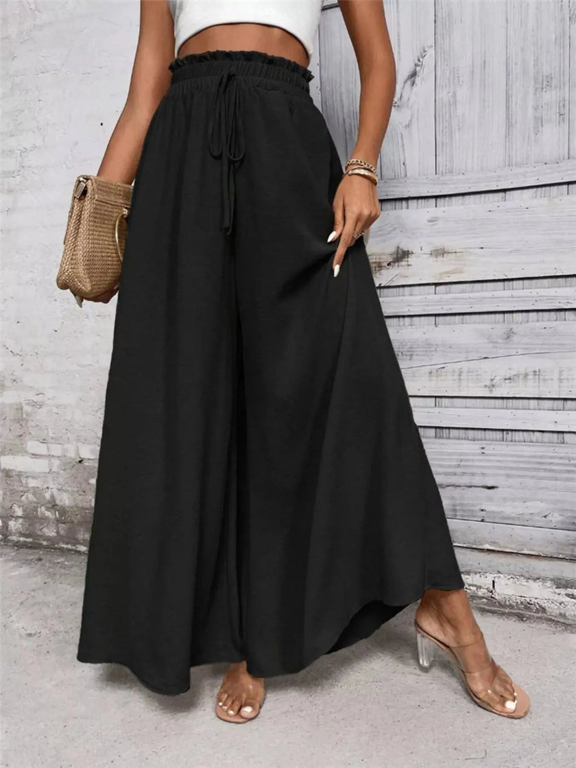 Frill Wide Leg Pants  Style Ratio