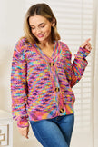 Angel Wings Woven Right V-Neck Long Sleeve Cardigan  Style Ratio