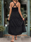 Perfee Slit Crisscross V-Neck Midi Dress  Style Ratio