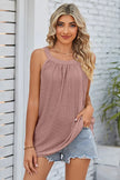 Openwork Round Neck Wide Strap Tank  Style Ratio