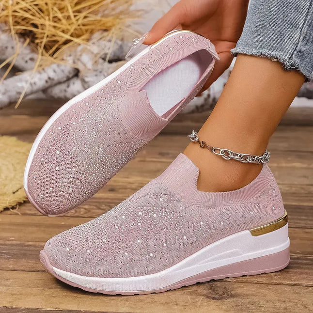 Rhinestone Wedge Sneakers  Style Ratio