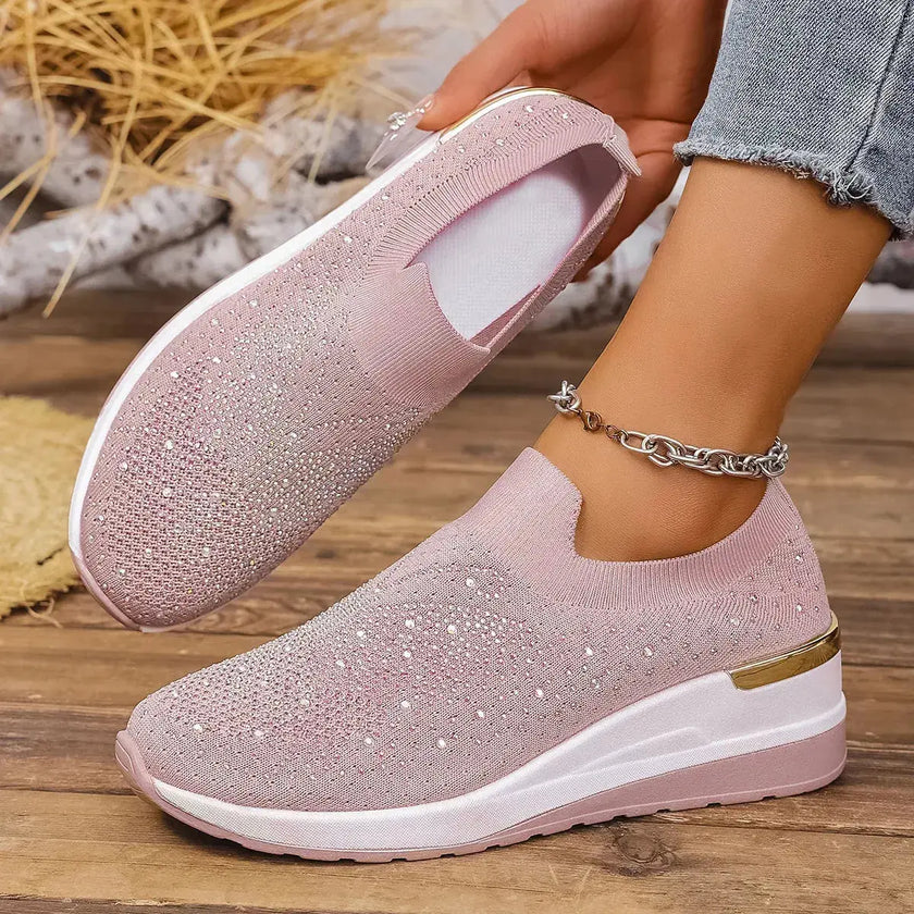 Rhinestone Wedge Sneakers  Style Ratio