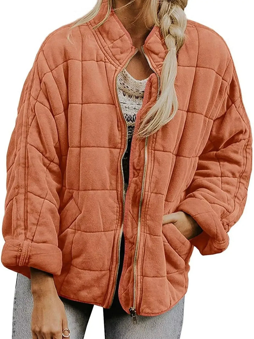 Quilted Zip Up Outerwear  Style Ratio