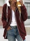 Full Size Cozy Fleece Zip-Up Hooded Jacket  Style Ratio