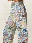 Printed Wide Leg Jeans  Style Ratio