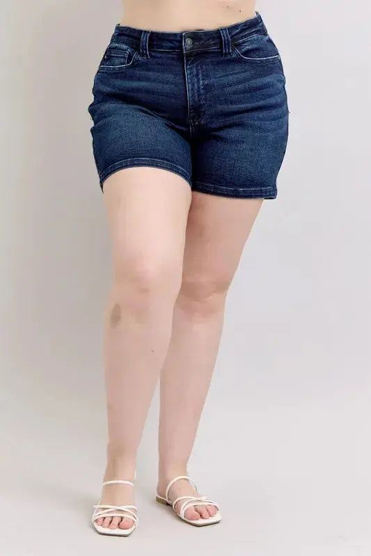 Judy Blue High Waist Back Flap Pocket Denim Shorts  Style Ratio