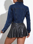 Cropped Button Up Denim Jacket  Style Ratio