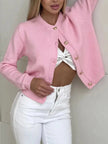 Button Up Texture Knit Cardigan  Style Ratio