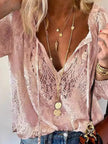 Lace Tie-Neck Blouse  Style Ratio