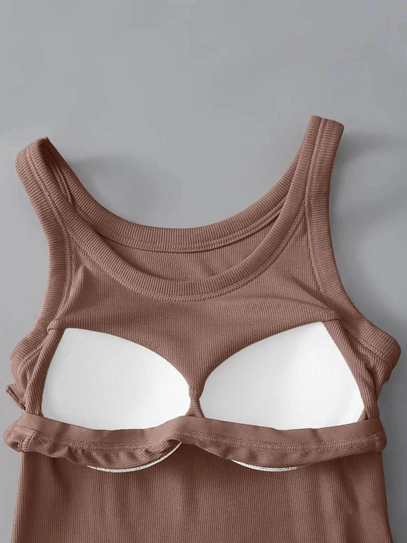 Round Neck Tank with Bra  Style Ratio