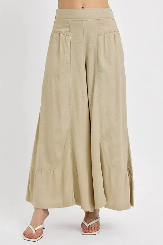 RISEN Shirring Detail Wide Leg Pants  Style Ratio