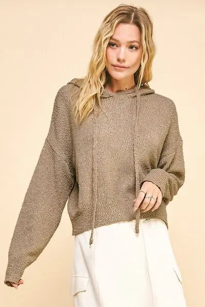 Davi & Dani Drop Shoulder Long Sleeve Hooded Sweatshirt  Style Ratio