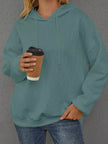 Full Size Embossed Lettering Casual Hoodie  Style Ratio