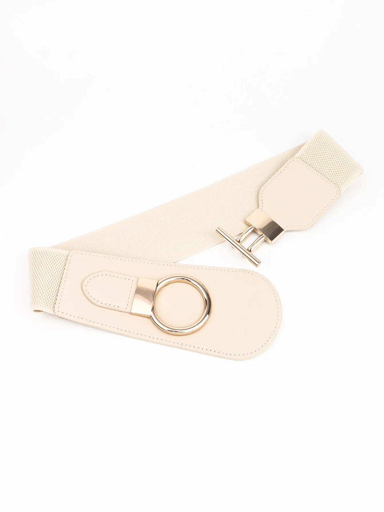 PU Elastic Wide Belt with Alloy Buckle  Style Ratio