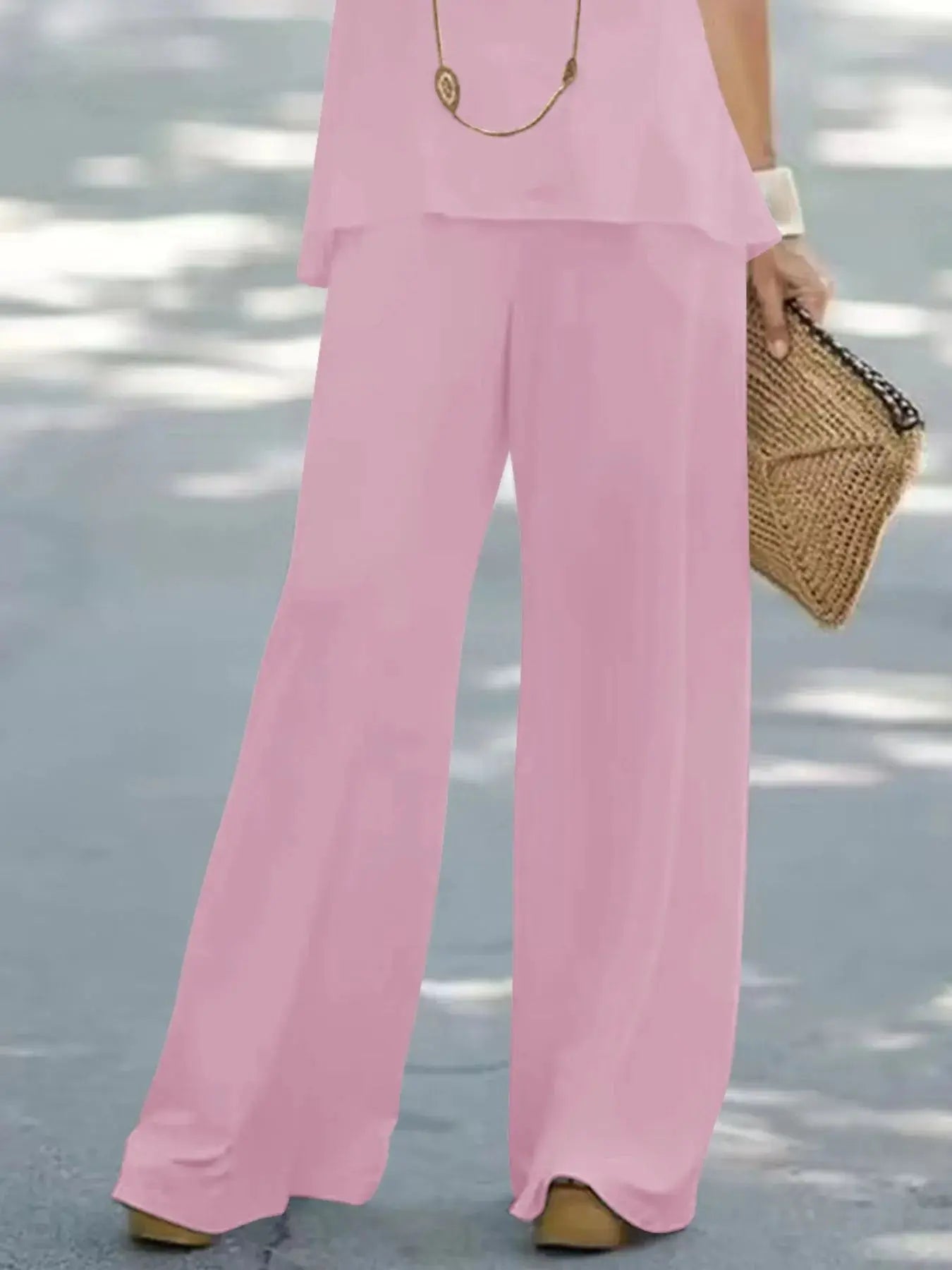 Halter Top and Wide Leg Pants Matching Set  Style Ratio