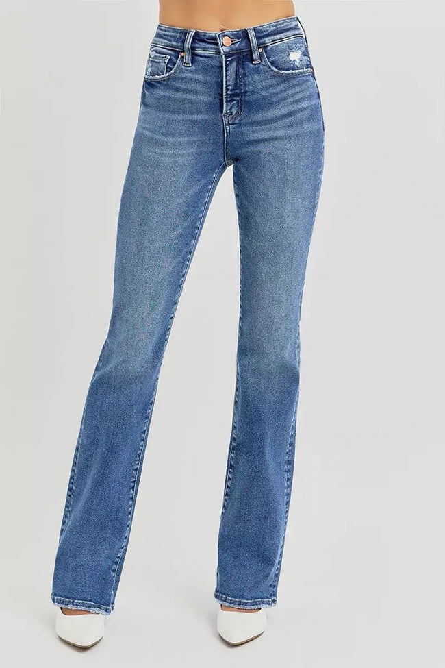 RISEN Full Size Tummy Control High Rise Straight Jeans  Style Ratio