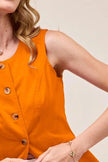 SO ME Slim Fit Button Front Game Day Color Denim Vest Top  Style Ratio