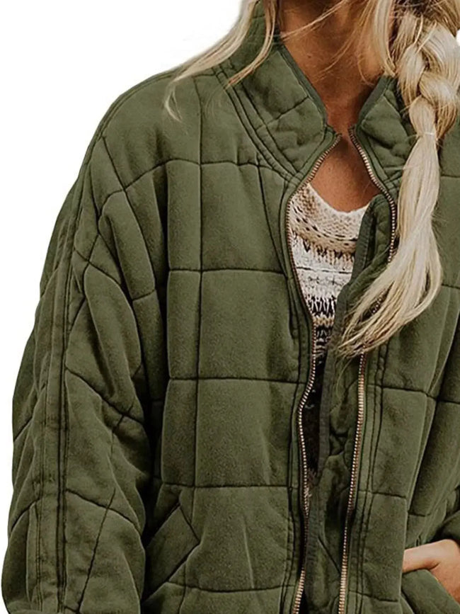 Quilted Zip Up Outerwear  Style Ratio