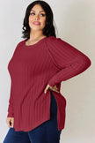 Basic Bae Full Size Ribbed Round Neck Long Sleeve Shirt  Style Ratio