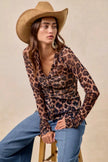 BiBi Leopard Printed Mesh Long Sleeve Top  Style Ratio