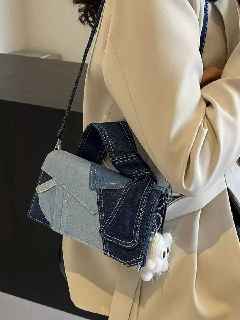 Denim Patchwork Crossbody Bag  Style Ratio