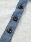 Contrast Trim Button Detail Short Sleeve Shirt  Style Ratio