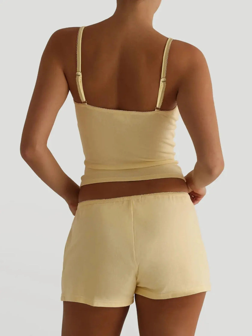 V-Neck Cami and Shorts Loungewear  Style Ratio