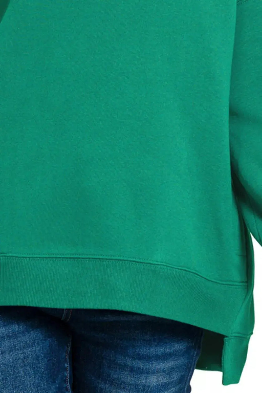 Zenana Fleece Hi-Low Boyfriend Sweatshirts With Pockets  Style Ratio