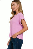 Zenana Short Sleeve Crew Neck Sweater  Style Ratio