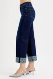 RISEN Mid Rise Fit Crop Wide With Printed Cuff Jeans  Style Ratio