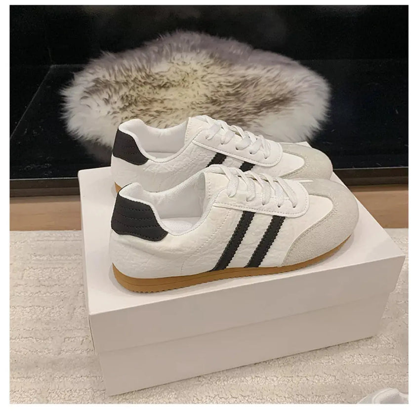 Striped Lace Up Casual Sneakers  Style Ratio