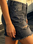 Full Size Ripped Frayed Hem Denim Shorts  Style Ratio