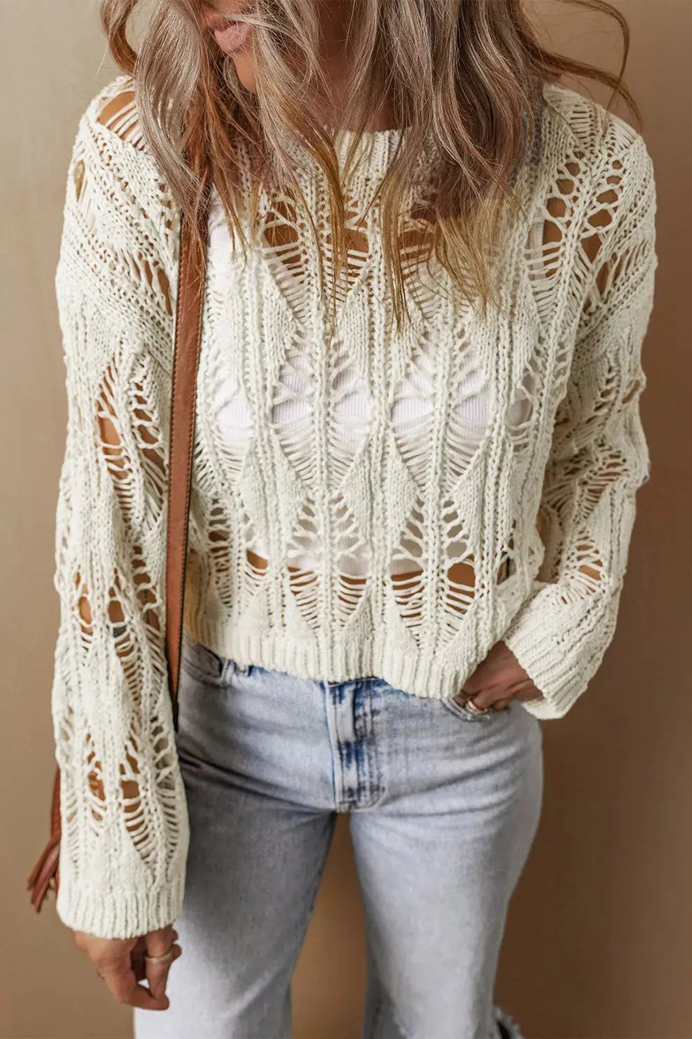 Hollow Out Long Sleeve Sweater  Style Ratio