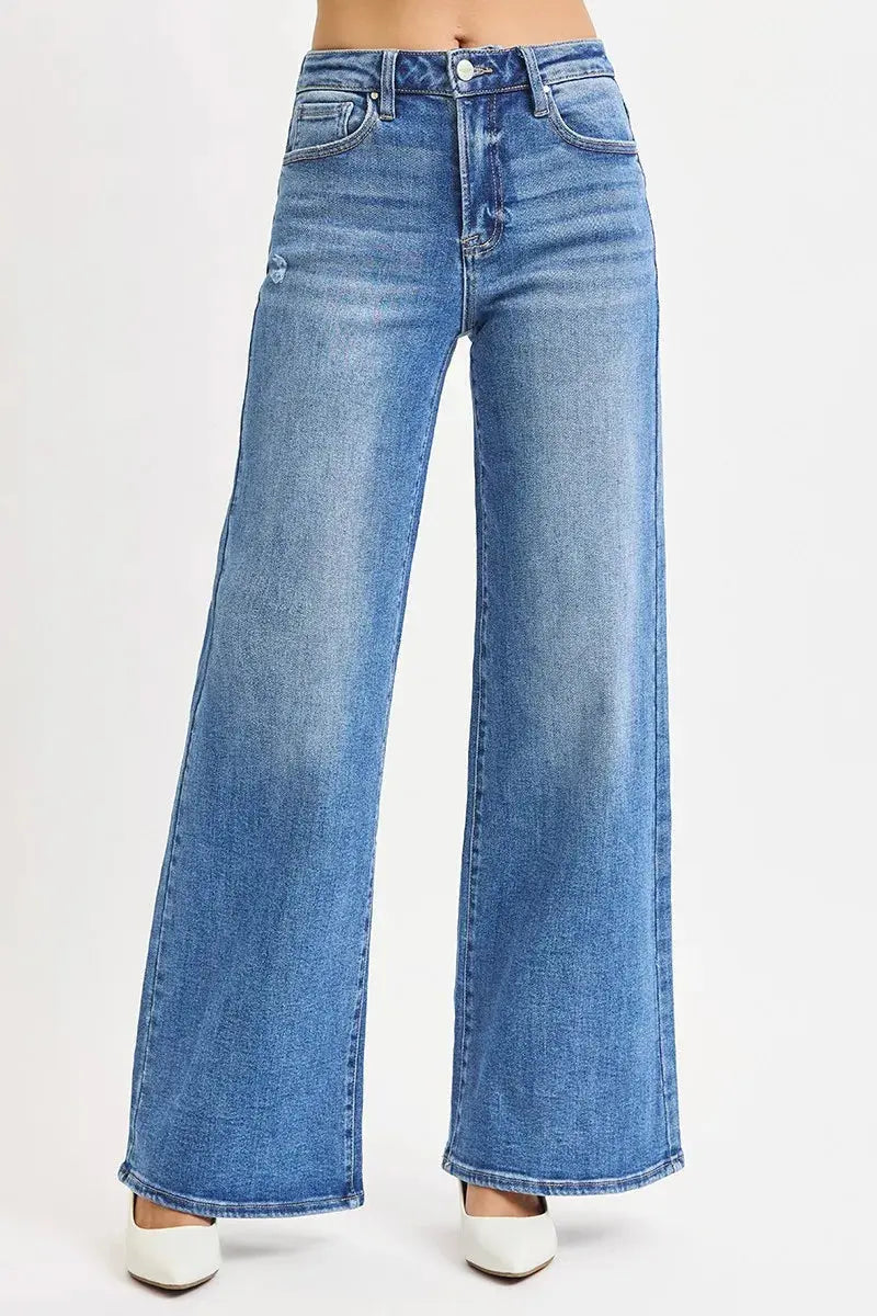 RISEN Full Size High Rise Wide Leg Jeans  Style Ratio
