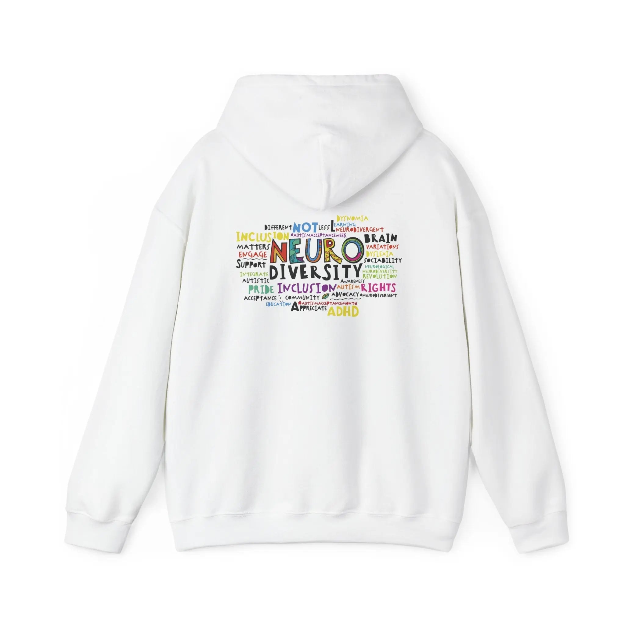 Neurodiversity Word Cloud Hoodie â€” Awareness & Support Pullover Printify